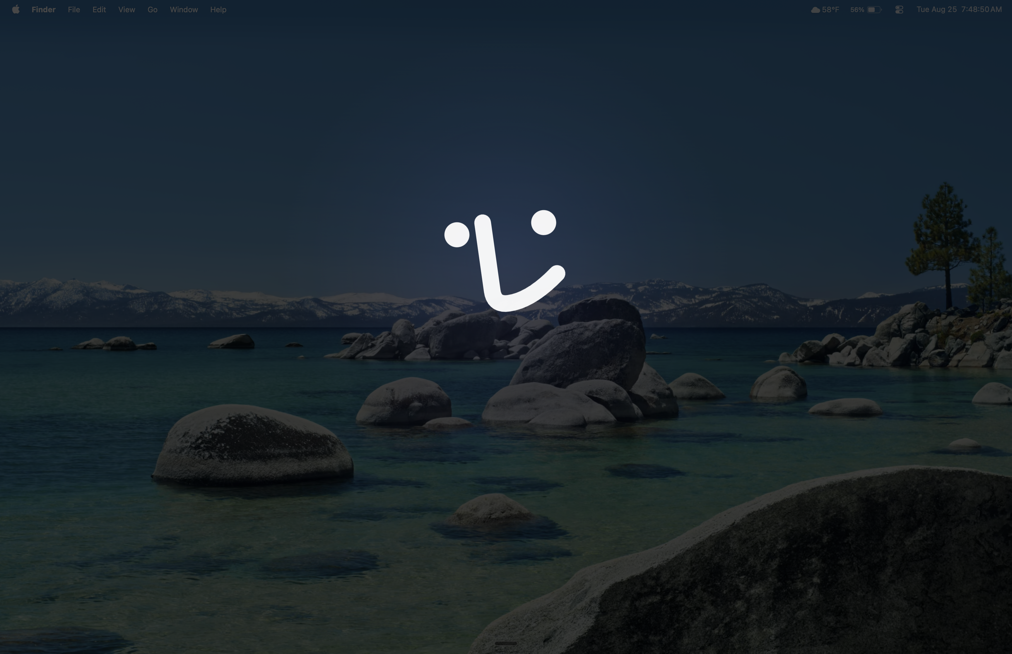 Luke's onboarding takeover, with his face centered over the desktop.